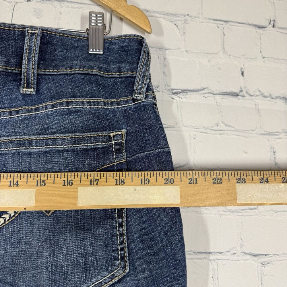 Ariat Real Denim Jeans 33 Blue Western Cowgirl Mid Rise Straight Waistband - Picture 7 of 16